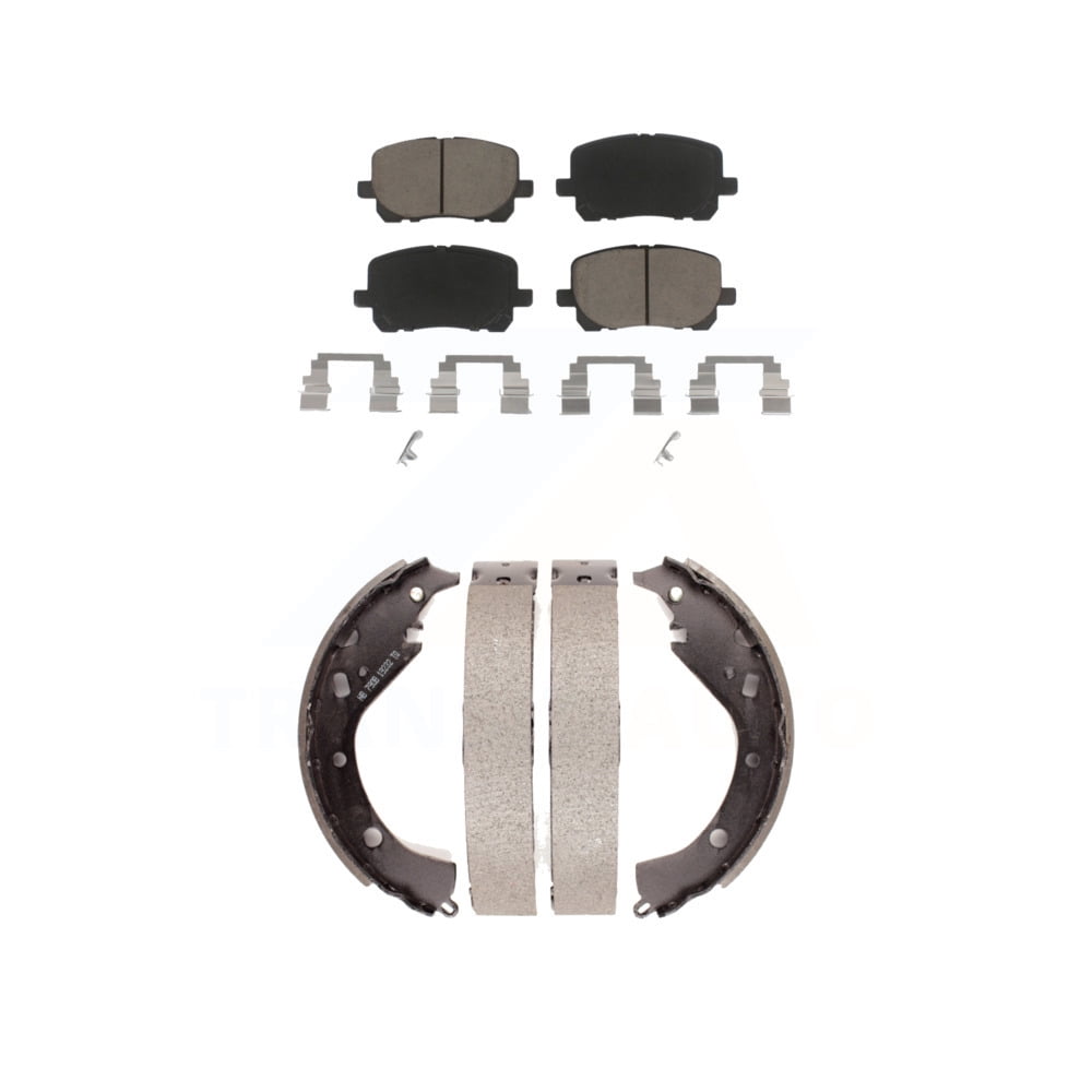 Transit Auto Front Rear Ceramic Brake Pads And Drum Shoes Kit For