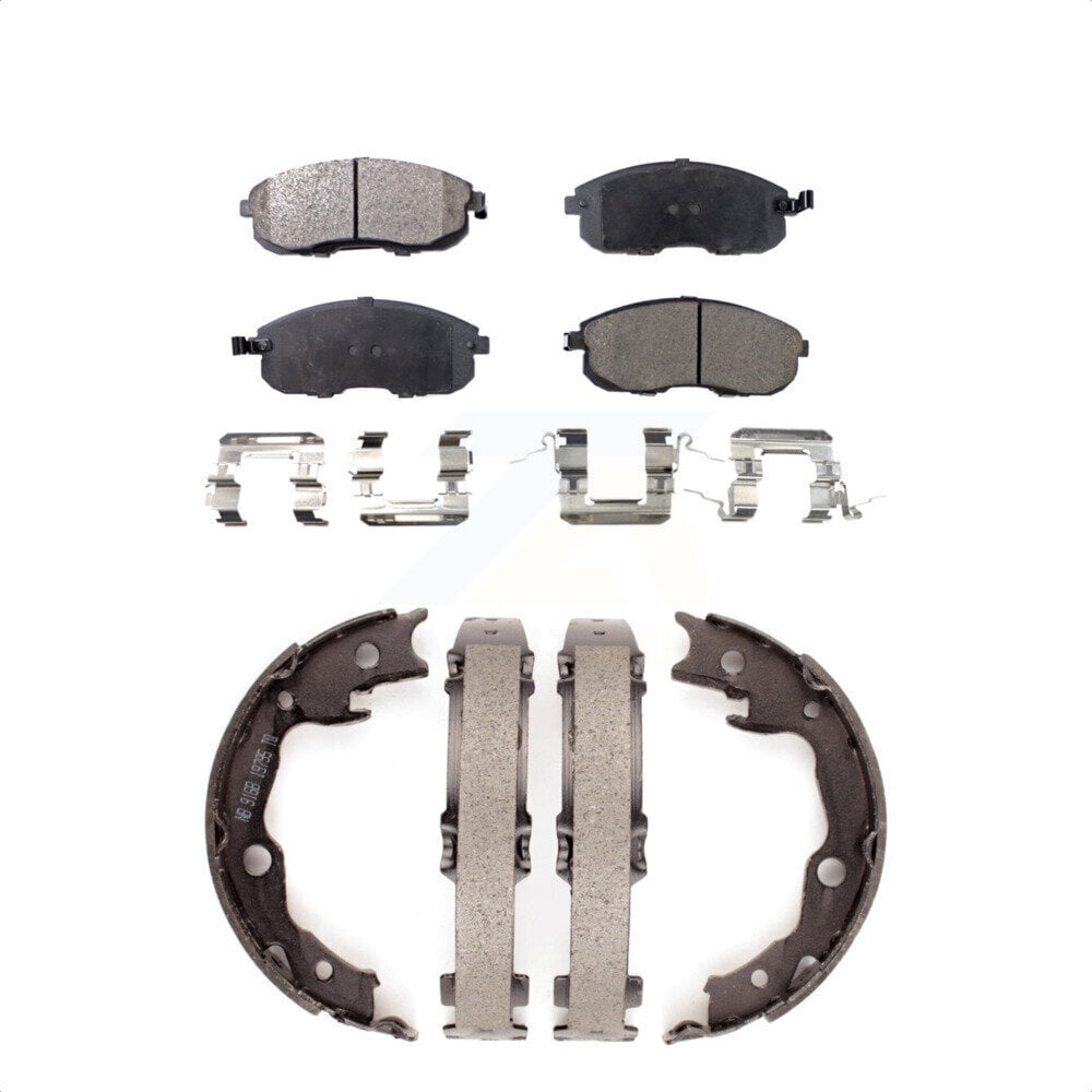 Transit Auto Front Rear Ceramic Brake Pads And Parking Shoes Kit For