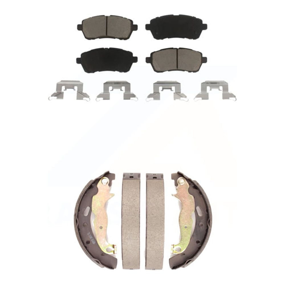 Transit Auto Front Rear Ceramic Brake Pads and Drum Shoes Kit for Car 2011-2014 Mazda 2 KCN-100452