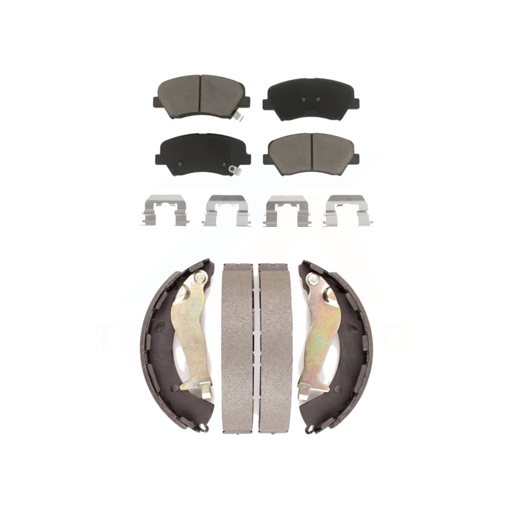 Transit Auto Front Rear Ceramic Brake Pads and Drum Shoes Kit for Car Hyundai Accent Kia Rio KCN-100394