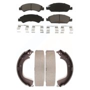 Transit Auto Front Rear Ceramic Brake Pads and Drum Shoes Kit for Car GMC Sierra 1500 Chevrolet Silverado KCN-100381