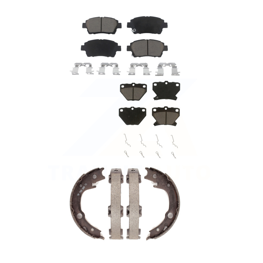 Transit Auto Front Rear Ceramic Brake Pads and Parking Shoes Kit for Car 2000 Toyota Celica GT KCN-100013