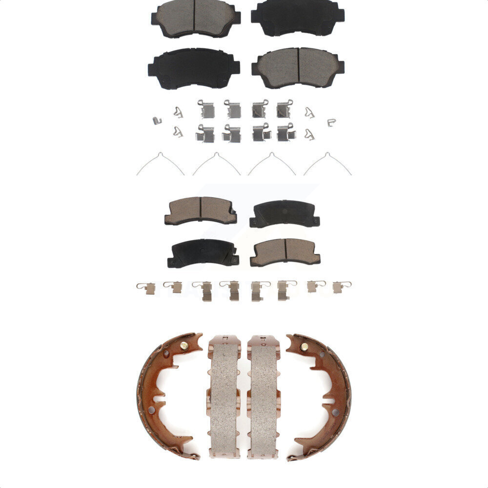 Transit Auto Front Rear Ceramic Brake Pads and Parking Shoes Kit for