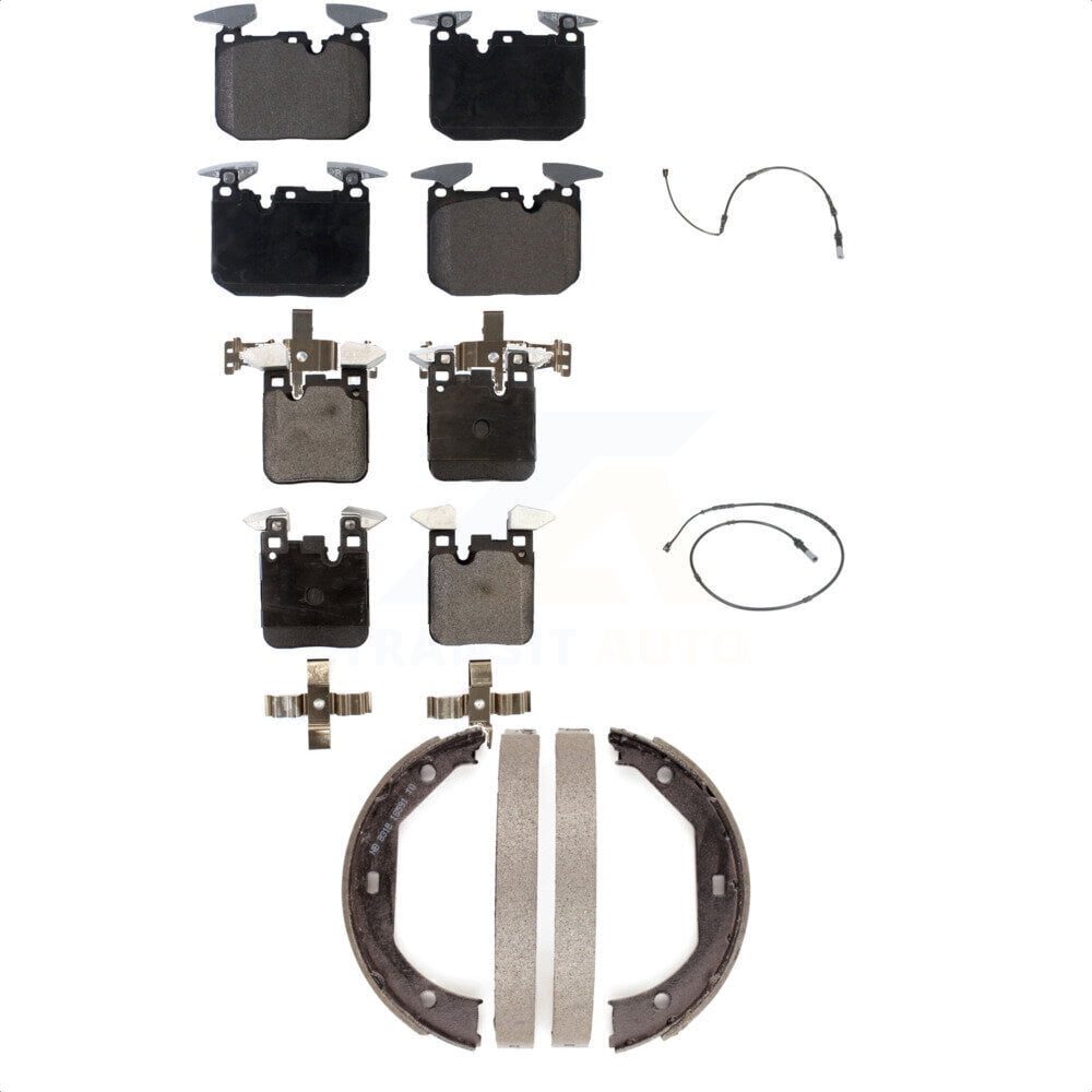 Transit Auto Front Rear Ceramic Disc Brake Pads And Wear Sensors Kit