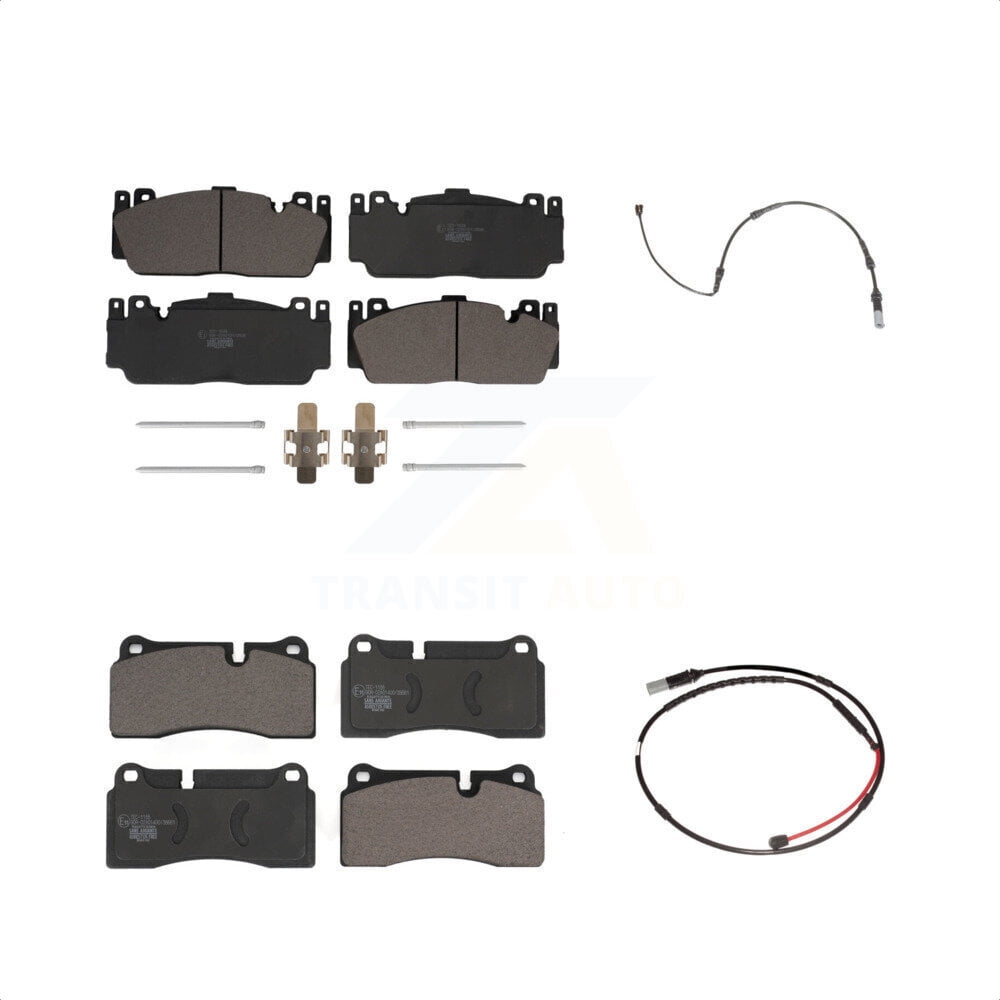 Transit Auto Front Rear Ceramic Disc Brake Pads And Wear Sensors Kit