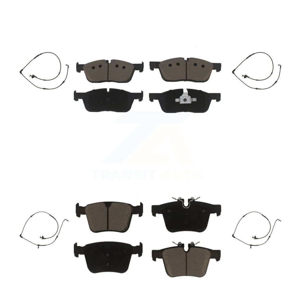Transit Auto Front Rear Ceramic Disc Brake Pads and Wear Sensors Kit