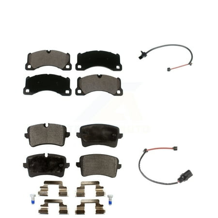 TEC Front Rear Ceramic Disc Brake Pads and Wear Sensors Kit for Car Porsche Macan w Rotors KTW-100409