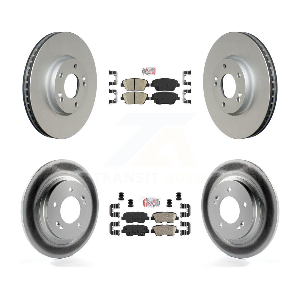 Transit Auto Front Rear Ceramic Pads And Coated Disc Brake Rotors Kit