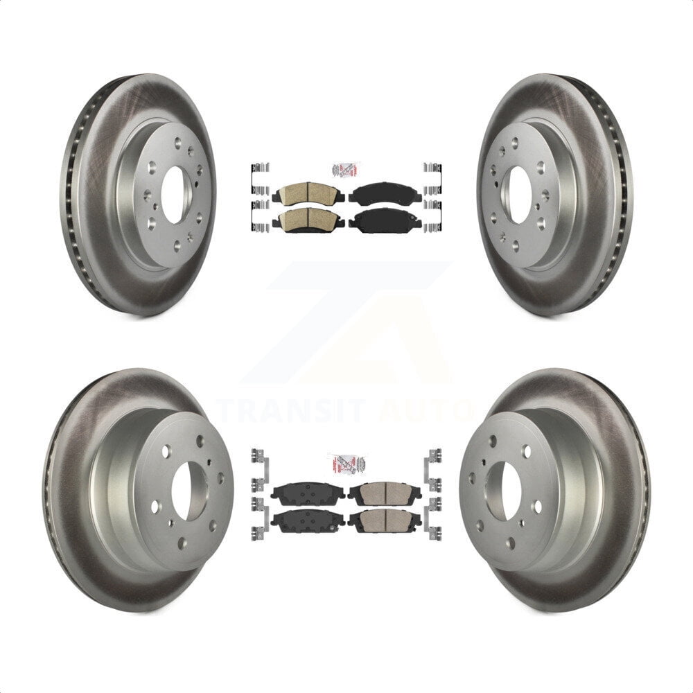 Transit Auto Front Rear Ceramic Pads And Coated Disc Brake Rotors Kit