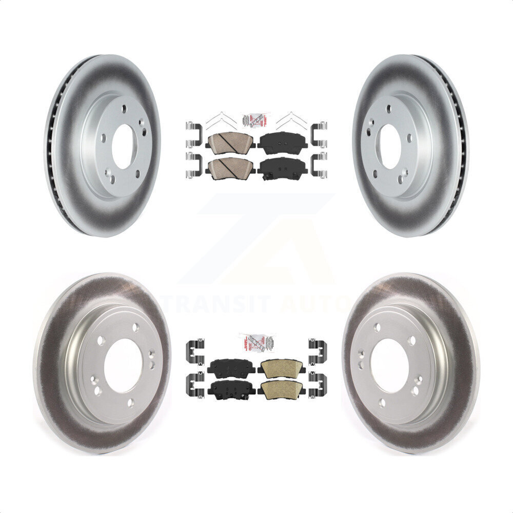 Transit Auto Front Rear Ceramic Pads And Coated Disc Brake Rotors Kit