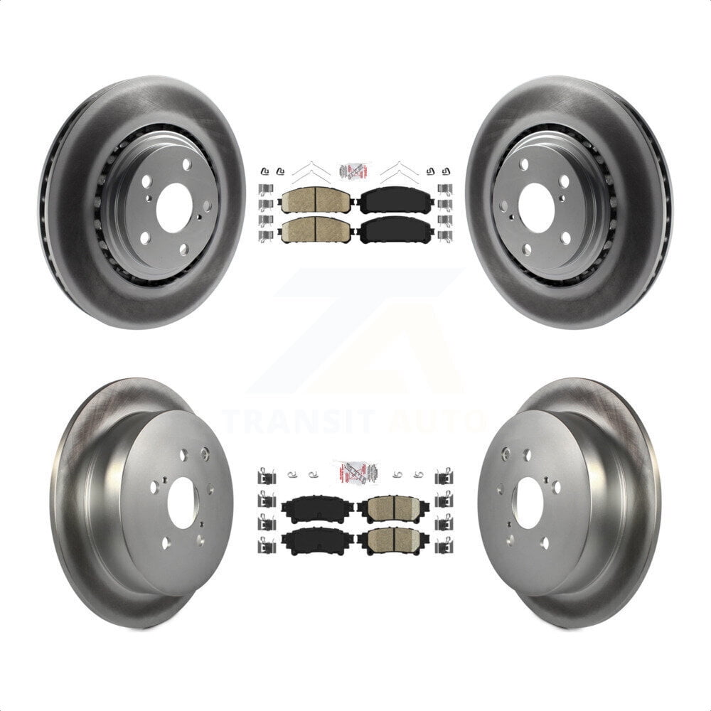 Transit Auto Front Rear Ceramic Pads and Coated Disc Brake Rotors Kit