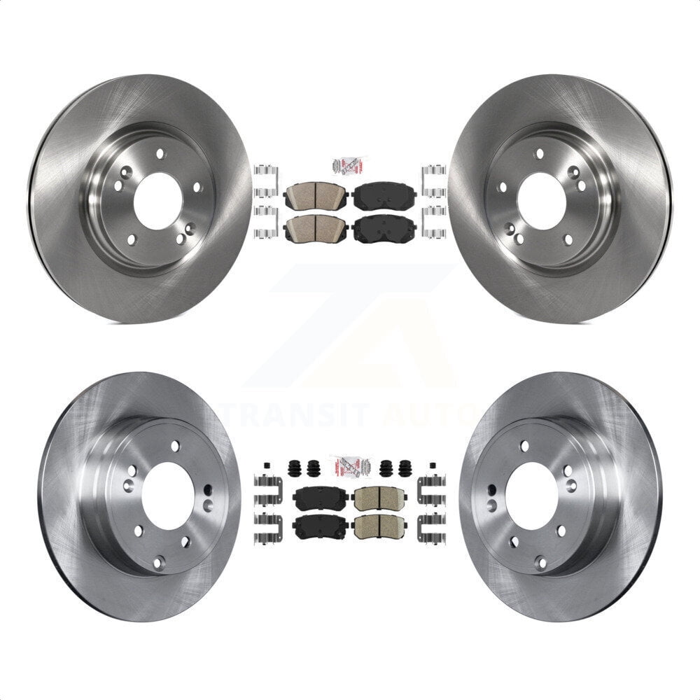 Transit Auto Front Rear Ceramic Pads And Disc Brake Rotors Kit For