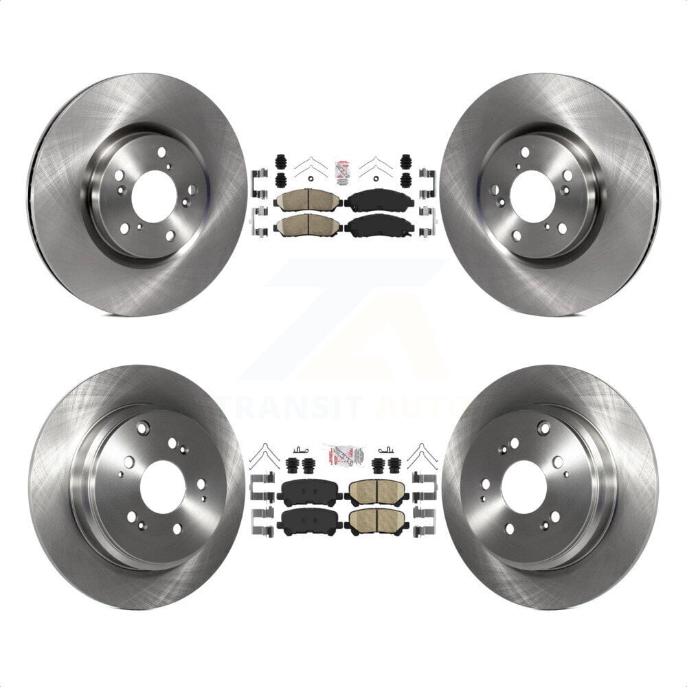 Transit Auto Front Rear Ceramic Pads And Disc Brake Rotors Kit For