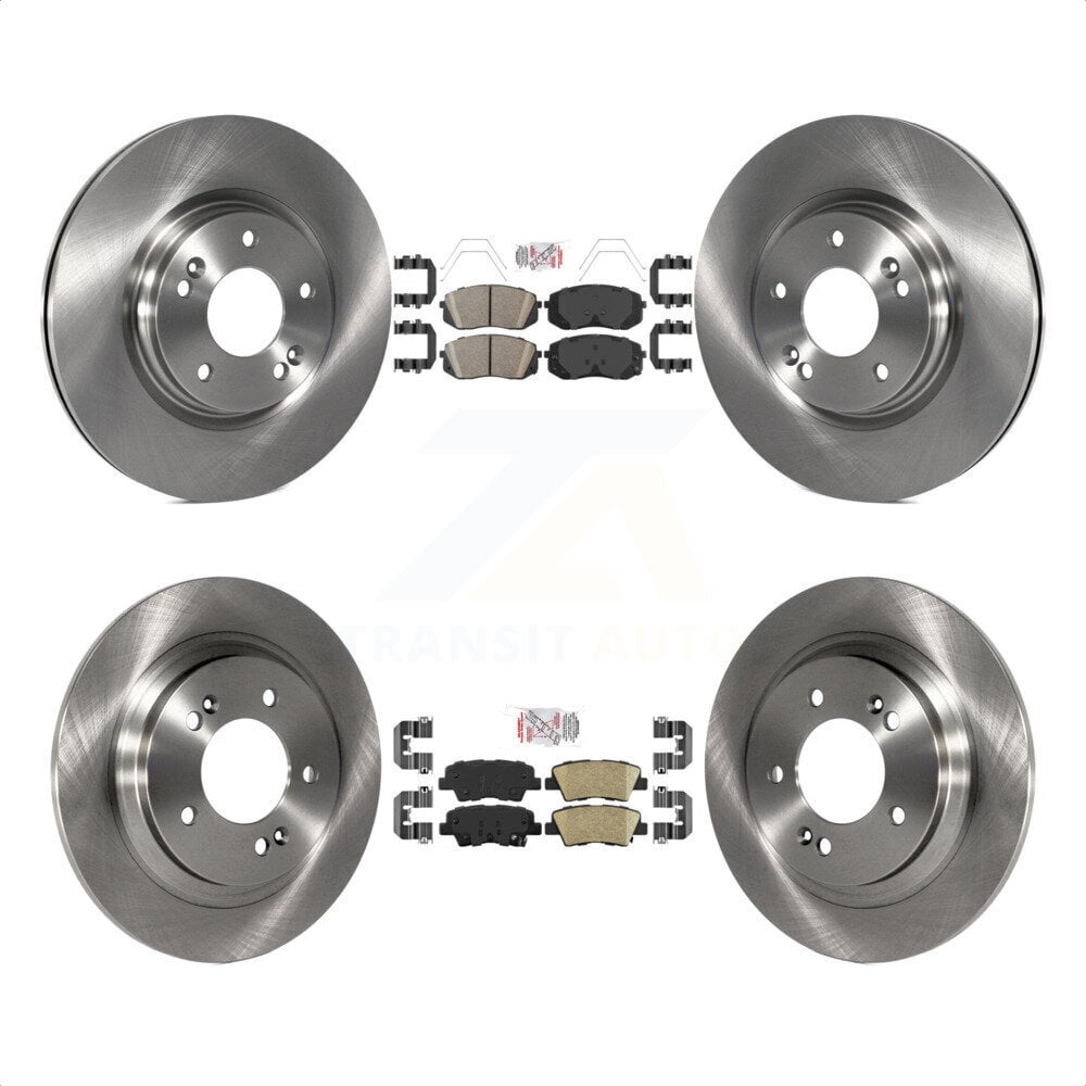 Transit Auto Front Rear Ceramic Pads And Disc Brake Rotors Kit For