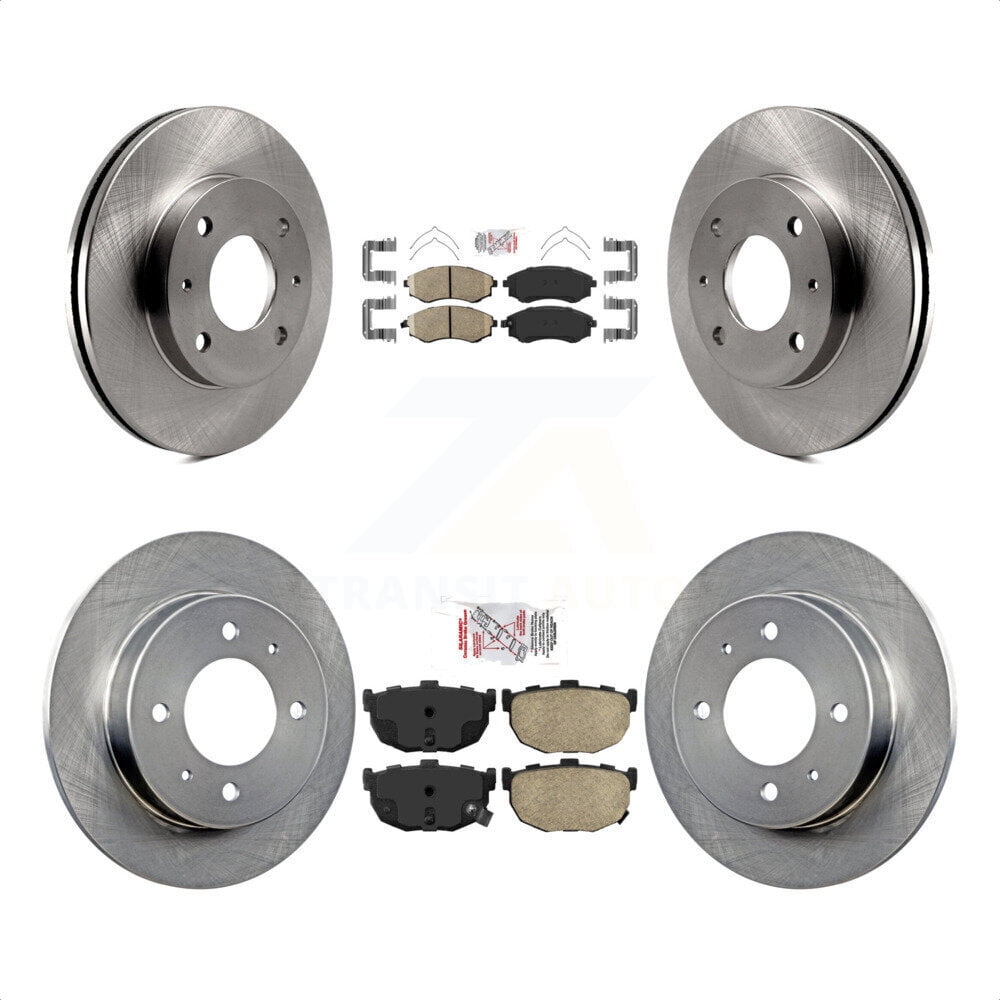 Transit Auto Front Rear Ceramic Pads And Disc Brake Rotors Kit For