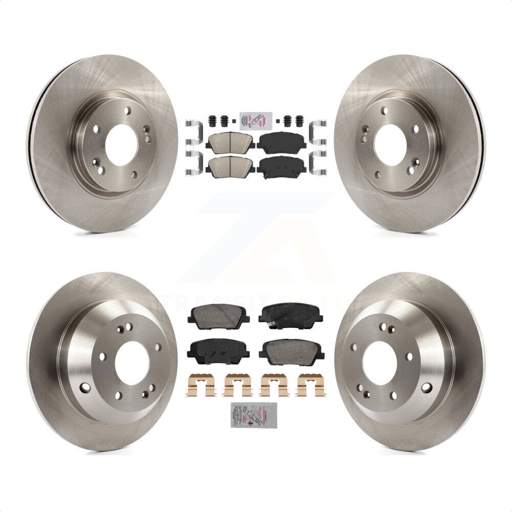 Transit Auto Front Rear Ceramic Pads And Disc Brake Rotors Kit For