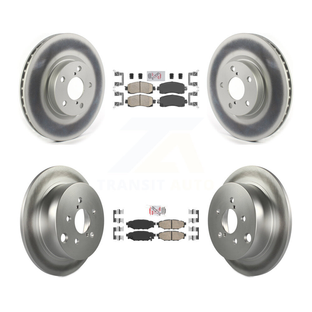 Transit Auto Front Rear Ceramic Pads and Coated Disc Brake Rotors Kit ...