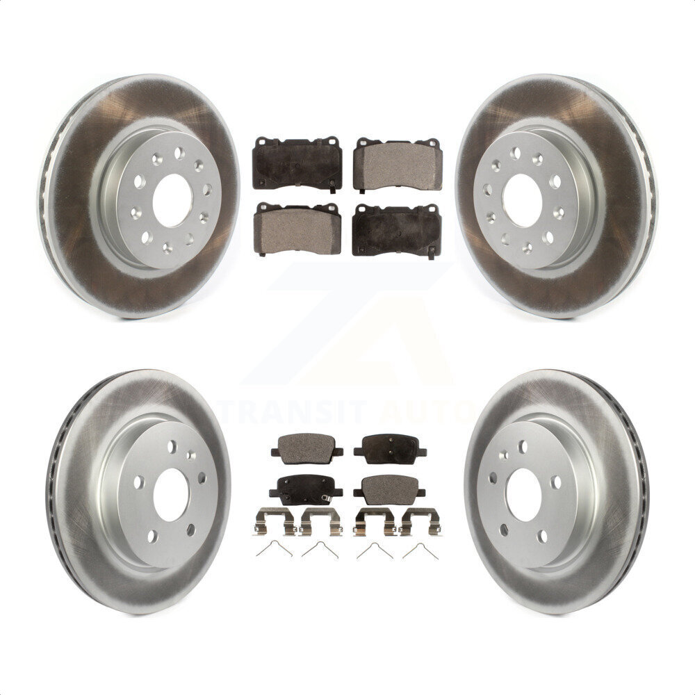 Transit Auto Front Rear Coated Disc Brake Rotors And Ceramic Pads Kit