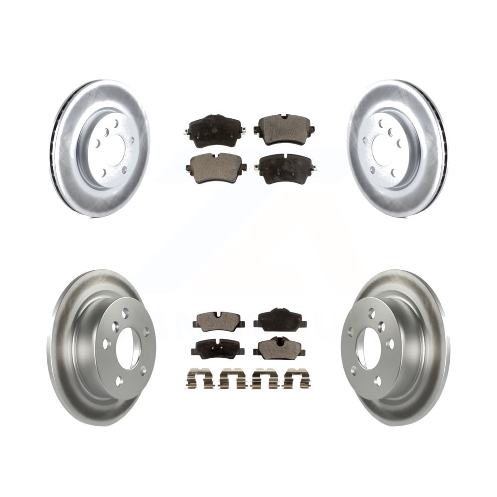 Transit Auto Front Rear Coated Disc Brake Rotors And Ceramic Pads Kit