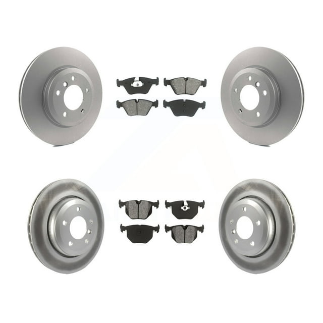 Transit Auto Front Rear Coated Disc Brake Rotors and SemiMetallic Pads