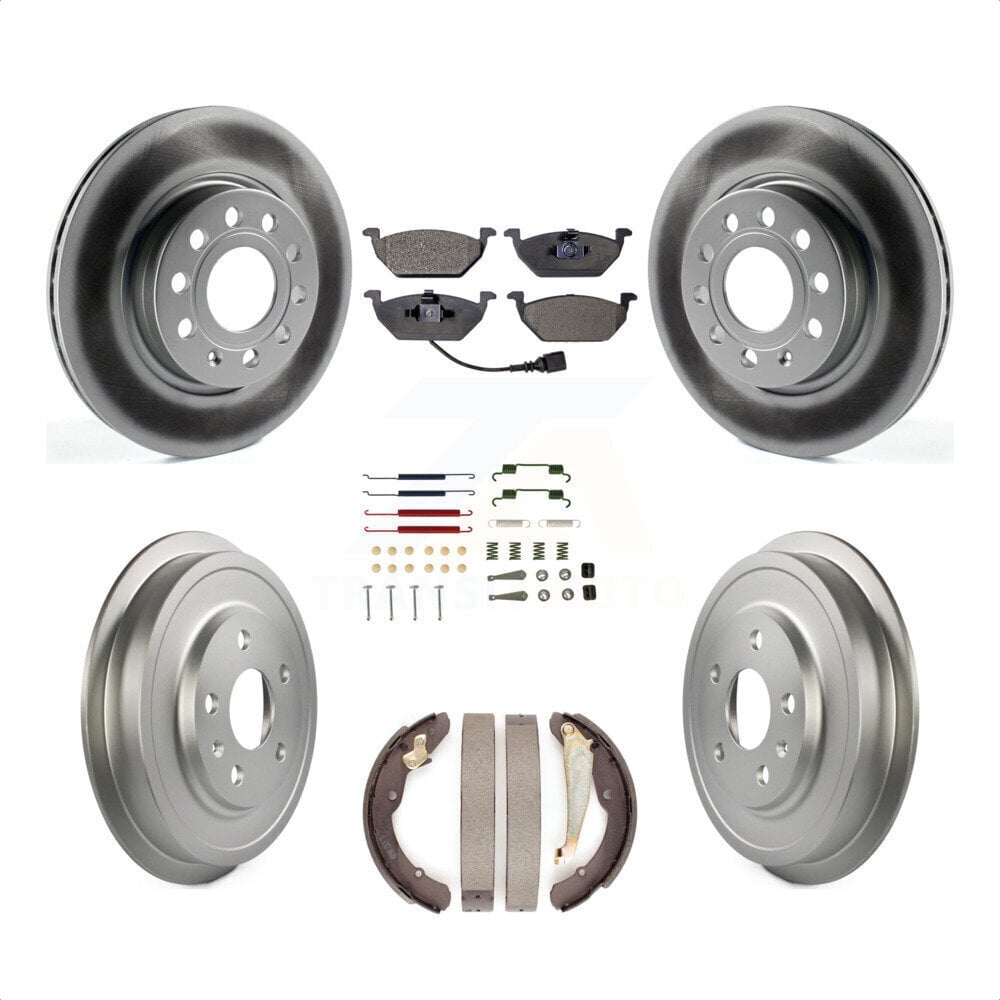 Transit Auto Front Rear Coated Disc Brake Rotors Ceramic Pads And