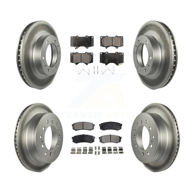 Transit Auto Front Rear Coated Disc Brake Rotors and Ceramic Pads Kit for Car 2010-2014 Toyota FJ Cruiser KGT-101128