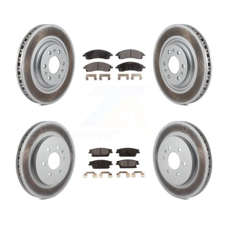 Transit Auto Front Rear Coated Disc Brake Rotors and Ceramic Pads Kit for Car Cadillac SRX KGT-100617