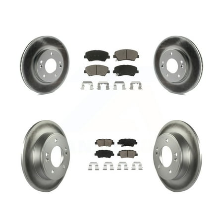Transit Auto Front Rear Coated Disc Brake Rotors and Ceramic Pads Kit for Car Hyundai Elantra GT Kia Forte Veloster Forte5 Coupe Koup KGC-100772