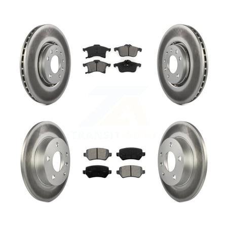 Transit Auto Front Rear Coated Disc Brake Rotors and Semi-Metallic Pads Kit for Car 2008-2009 Saturn Astra KGS-100803
