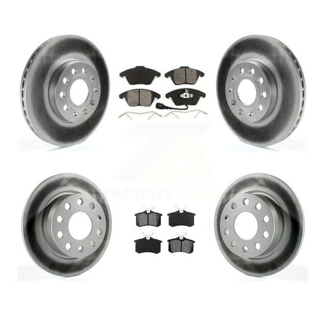 Transit Auto Front Rear Coated Disc Brake Rotors and Semi-Metallic Pads Kit for Car Volkswagen Jetta Beetle KGS-100927