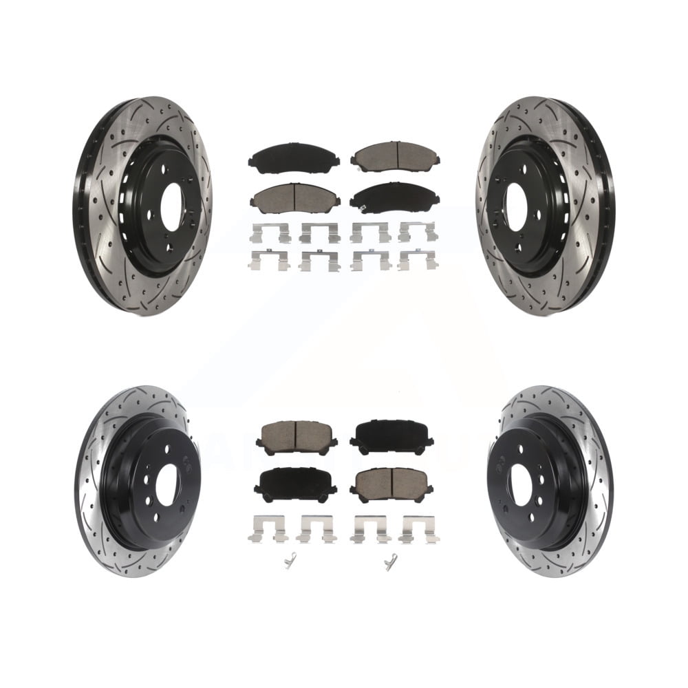 Transit Auto Front Rear Coated Drilled Slotted Disc Brake Rotors And