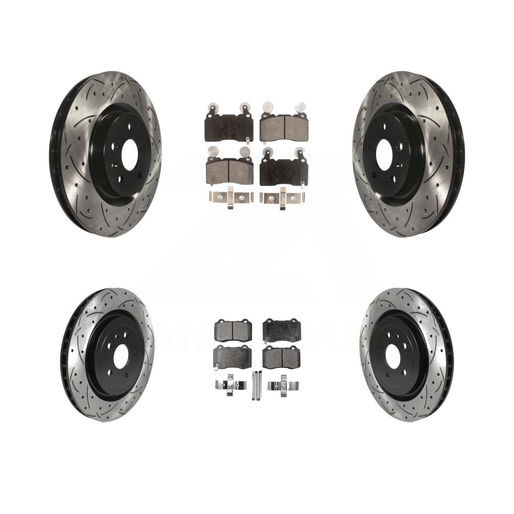 Transit Auto Front Rear Coated Drilled Slotted Disc Brake Rotors And