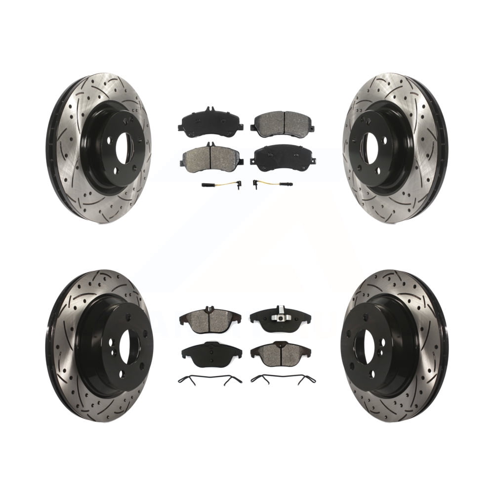 Transit Auto Front Rear Coated Drilled Slotted Disc Brake Rotors And