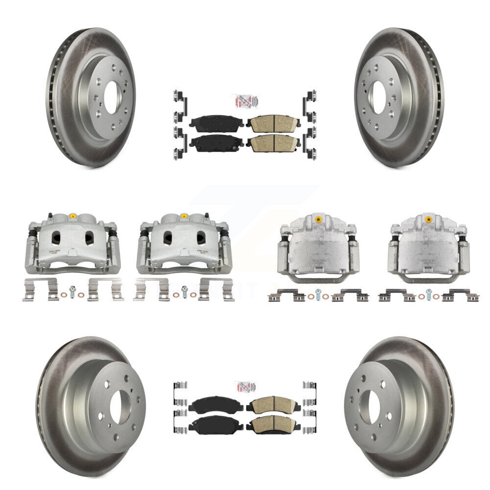 Transit Auto Front Rear Disc Brake Caliper Coated Rotors and Ceramic ...