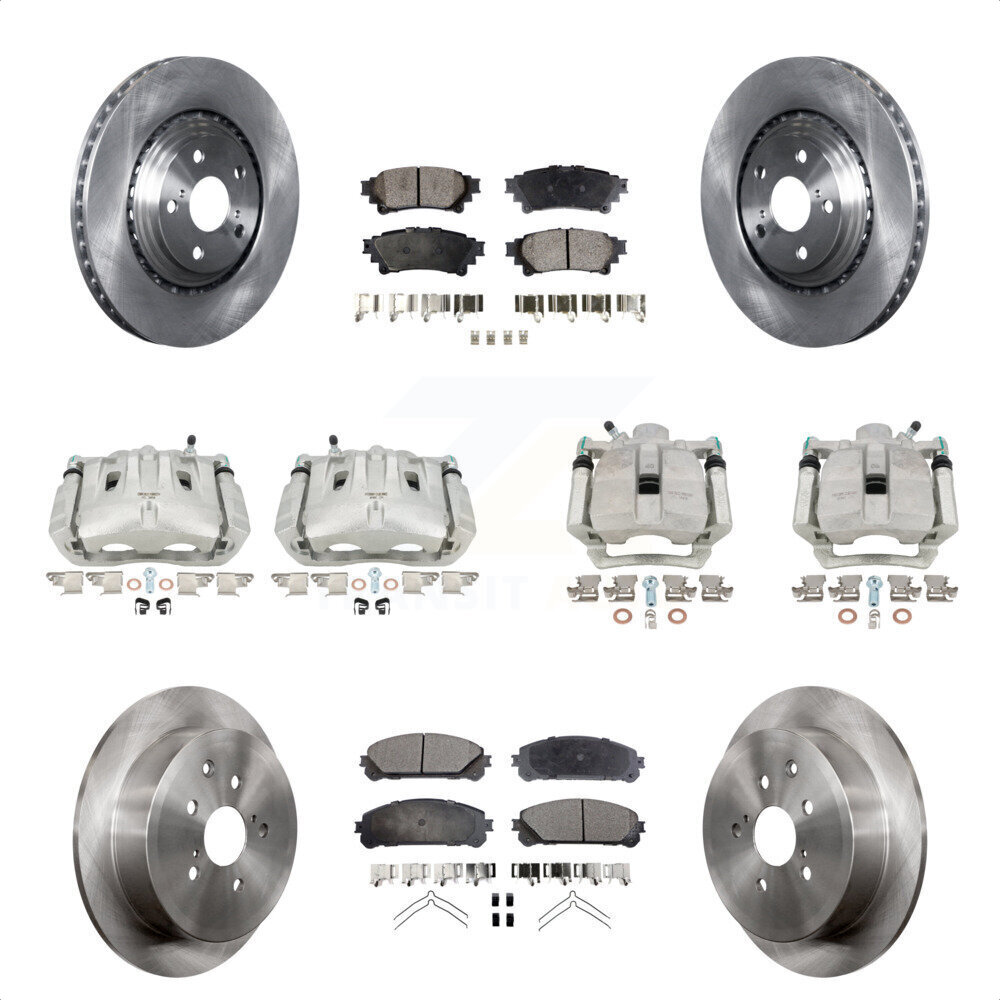 Transit Auto Front Rear Disc Brake Caliper Rotors And Ceramic Pads Kit