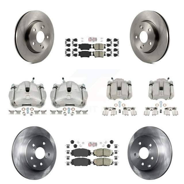 Transit Auto Front Rear Disc Brake Caliper Rotors and Ceramic Pads Kit (10Pc) for Car Toyota RAV4 Without 3rd Row Seating KC8-102757N