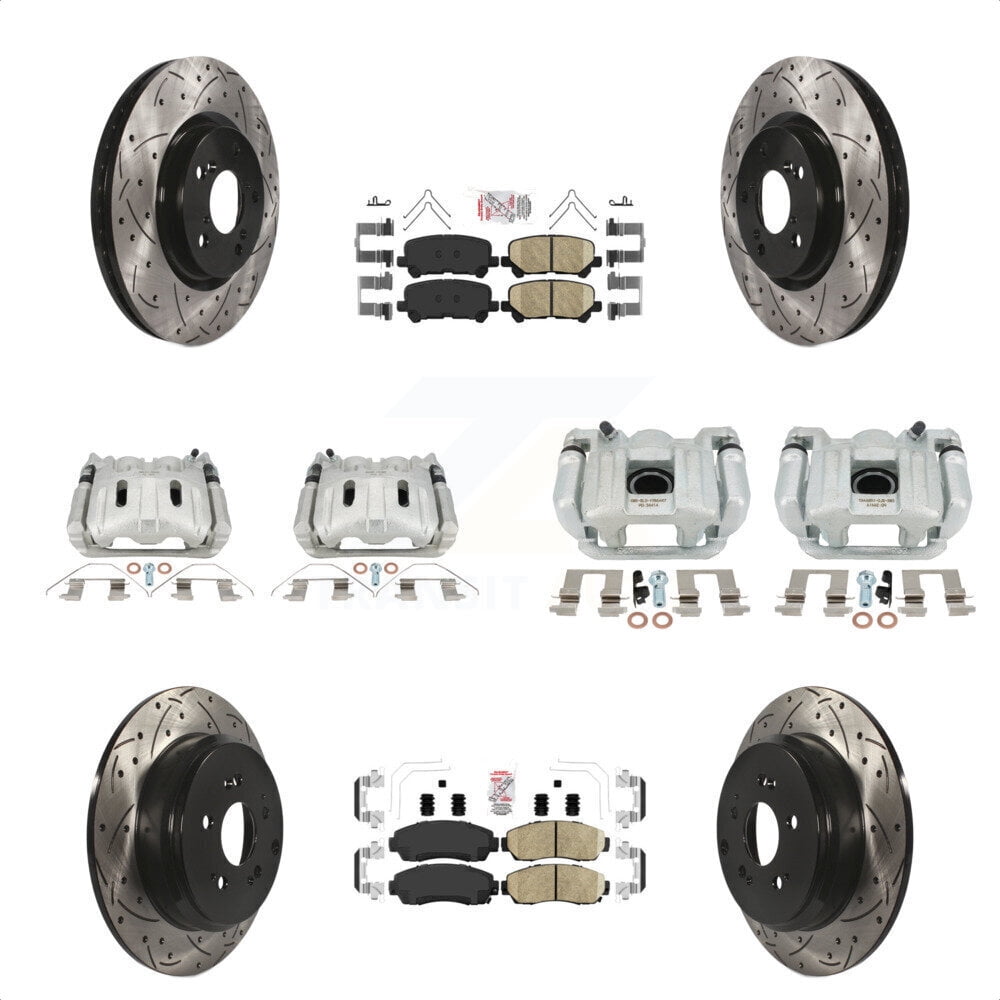 Transit Auto Front Rear Disc Brake Coated Caliper Drilled Slotted