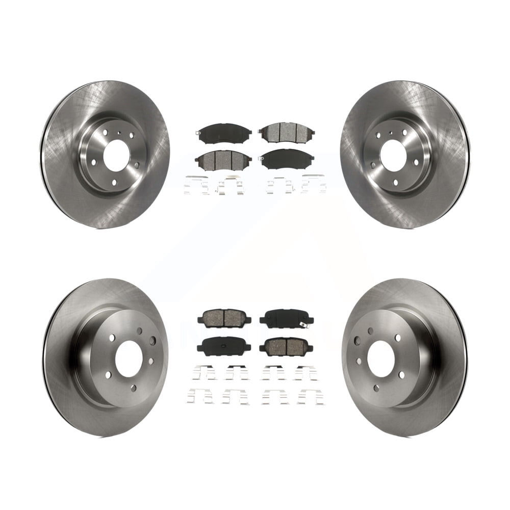 Transit Auto Front Rear Disc Brake Rotors And SemiMetallic Pads Kit