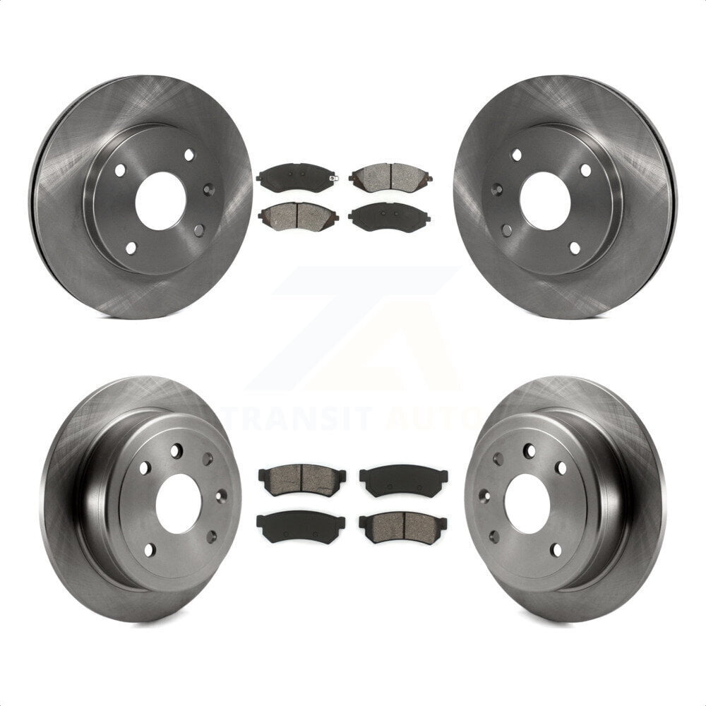 Transit Auto Front Rear Disc Brake Rotors And SemiMetallic Pads Kit