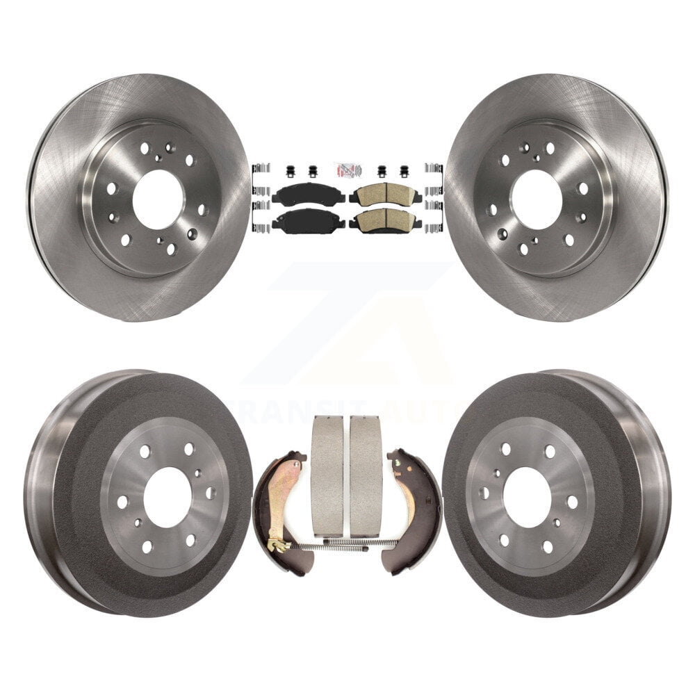 Transit Auto Front Rear Disc Brake Rotors Ceramic Pads and Drum Kit for ...