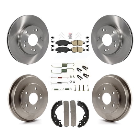 Transit Auto Front Rear Disc Brake Rotors Ceramic Pads and Drum Kit (7Pc) for Car 2006-2008 Honda Civic Hybrid K8A-100284