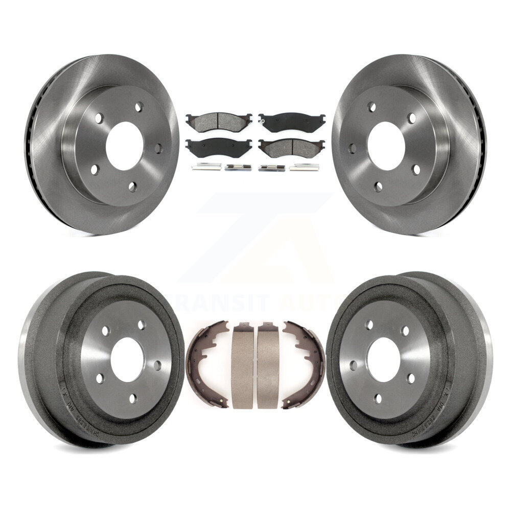 Transit Auto Front Rear Disc Brake Rotors Semi-Metallic Pads and Drum ...