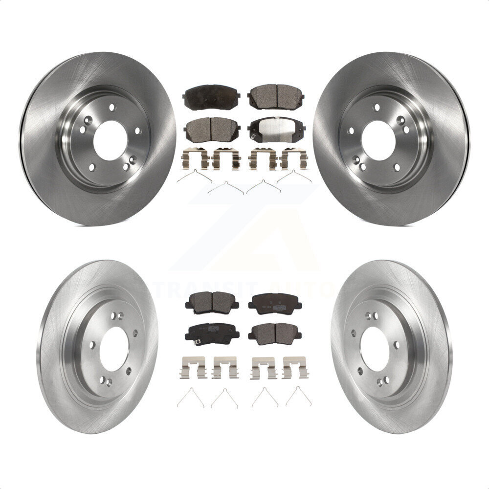 Transit Auto Front Rear Disc Brake Rotors and Ceramic Pads Kit for Car