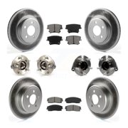 Transit Auto Front Rear Hub Bearing Assembly Coated Disc Brake Rotor and Semi-Metallic Pad Kit (10Pc) for Car Chrysler 300 Dodge Charger Without 4 Piston Caliper Left Right Driver Passenger KBB-112127