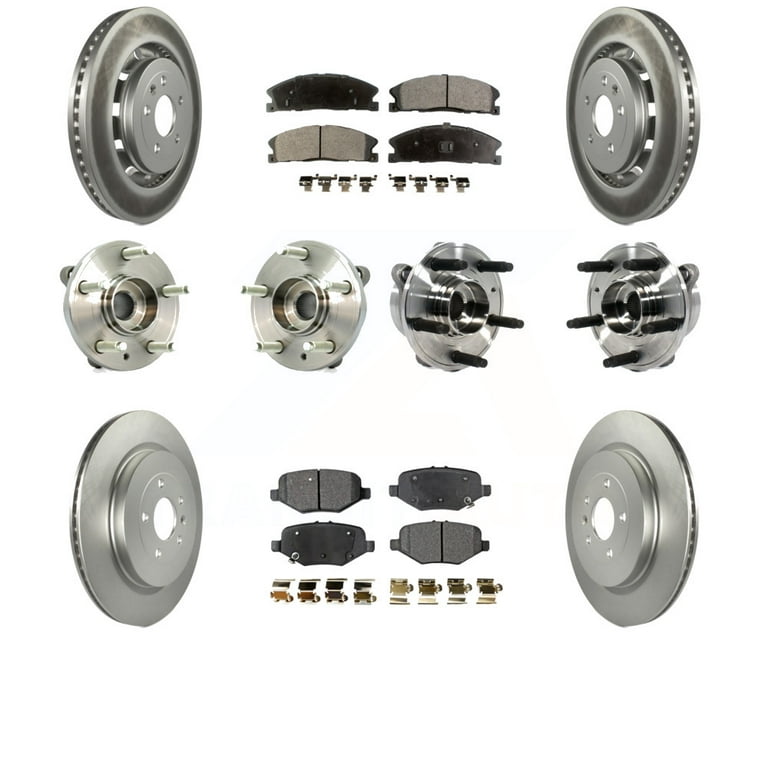 10pc Front & Rear Disc Rotors and Ceramic Brake Pads Kit