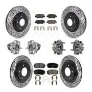 Transit Auto Front Rear Hub Bearings Assembly Coated Disc Brake Rotors and Ceramic Pads Kit (10Pc) for Car Hyundai Elantra GT - Left Right Side (Driver Passenger) KBB-131500