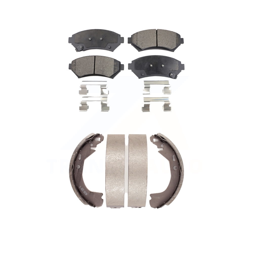 Transit Auto Front Rear Semi-Metallic Brake Pads and Drum Shoes Kit for Car Buick Century Chevrolet Venture Pontiac Montana Oldsmobile Silhouette Cadillac DeVille Trans Sport KFN-100118