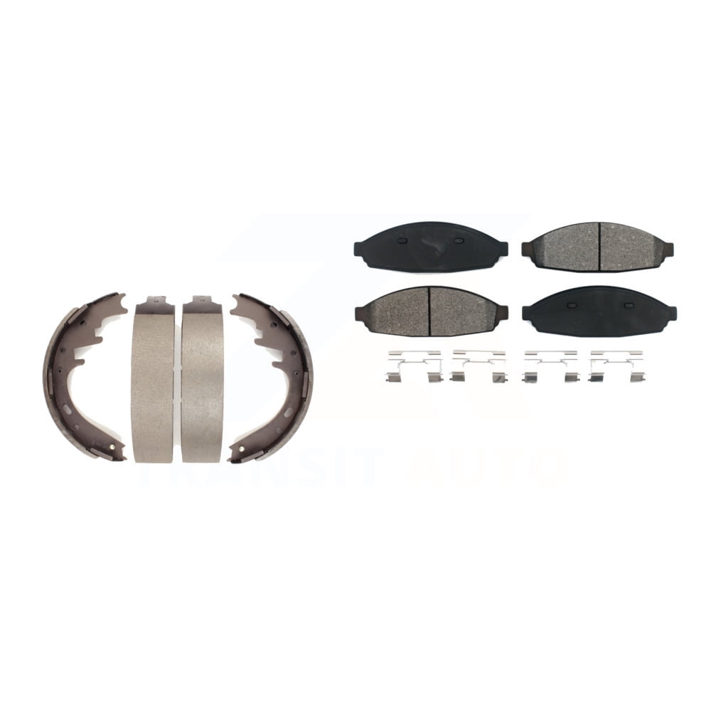 Transit Auto Front Rear SemiMetallic Brake Pads and Drum Shoes Kit for