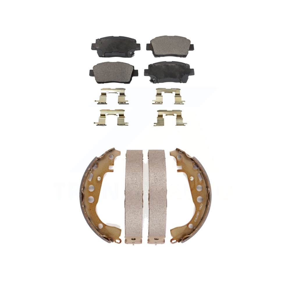 Transit Auto Front Rear Semi-Metallic Brake Pads and Drum Shoes Kit for Car Toyota Prius Scion xB xA Celica KFN-100144