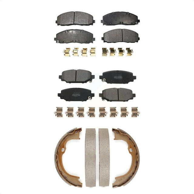 Transit Auto Front Rear Semi-Metallic Brake Pads and Parking Shoes Kit for Car Jeep Wrangler KFN-100818